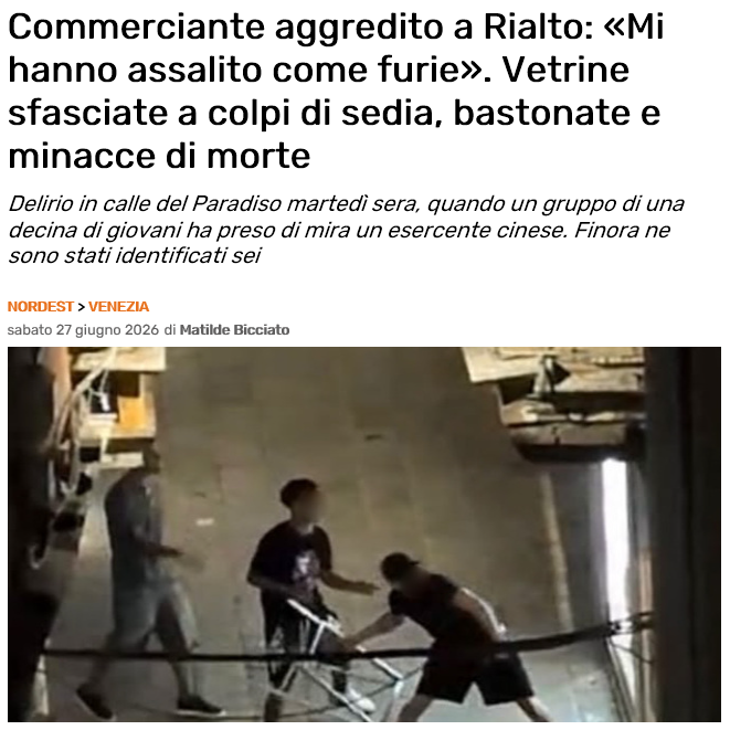 【视频】威尼斯地区一家华人商家遭遇威胁，打砸！6人被确认身份