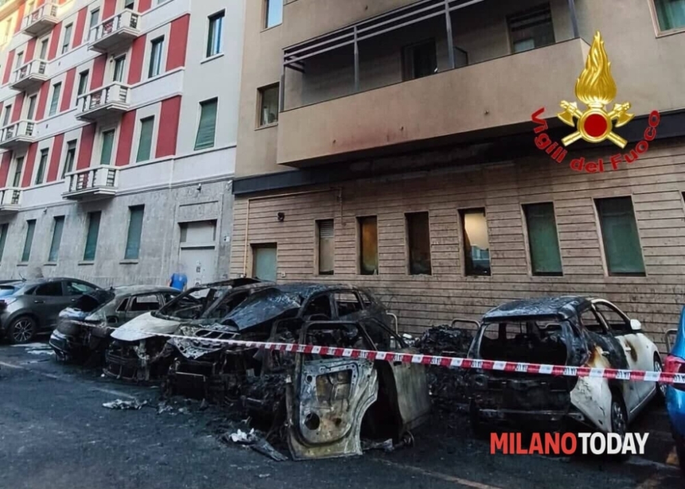 Le auto carbonizzate - Foto Vigili del fuoco (2).jpg