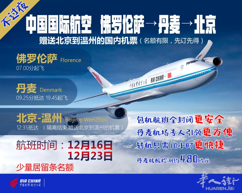12月16号23号 Firenze出发 丹麦 石家庄