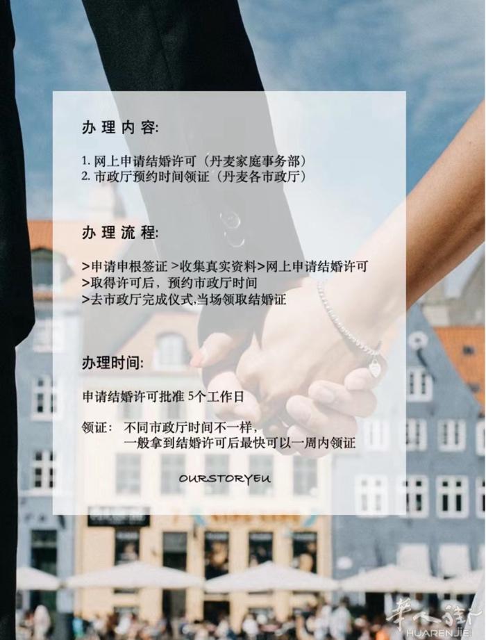 丹麦注册结婚，最快两周拿证。 ourstoryeu.com 微信： oursto